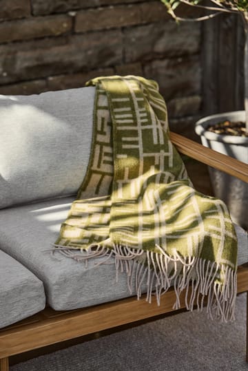 Pickepin plaid 130x170 cm - Mosgrøn-beige - Almedahls