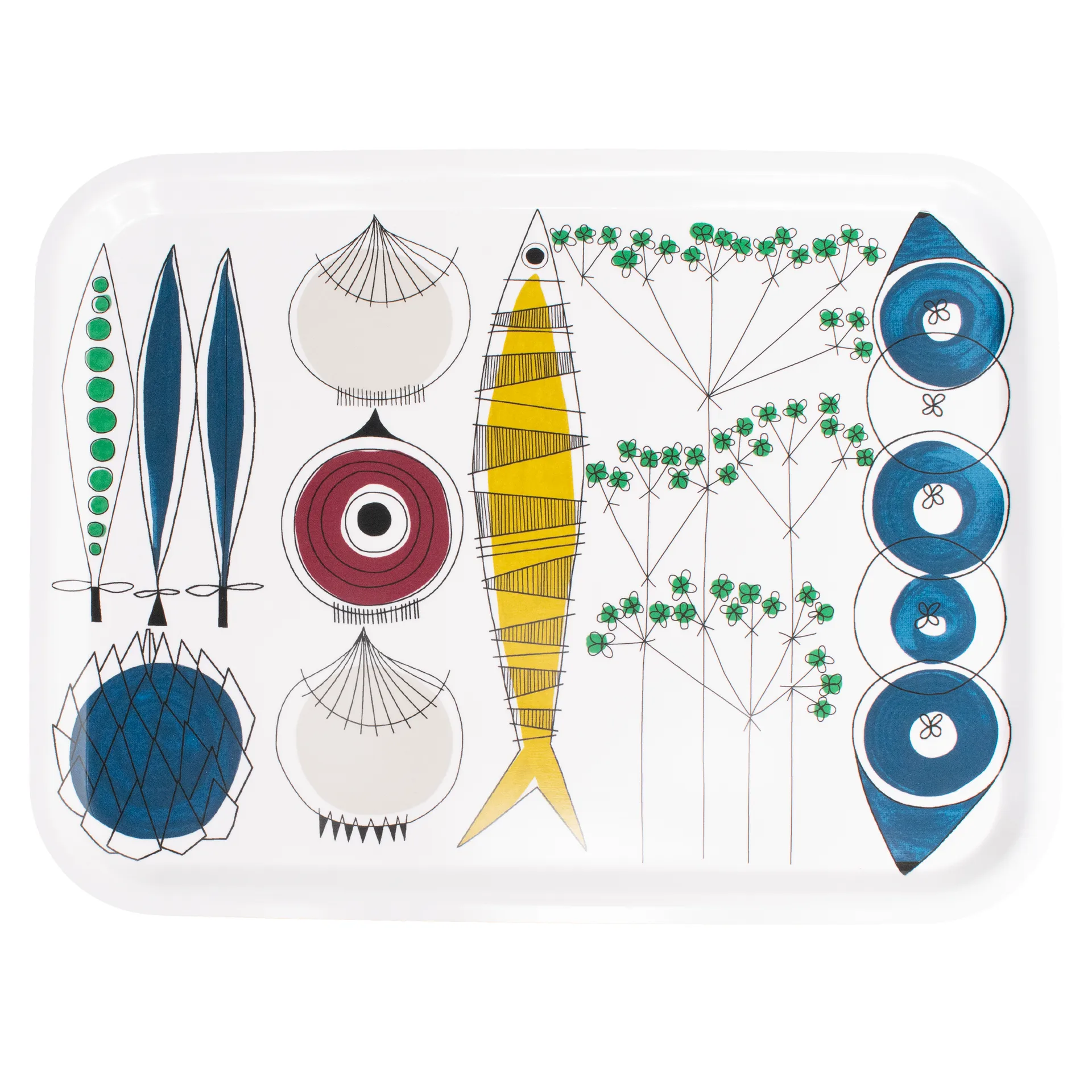 Picknick bakke 20x27 cm, Blå/Multi Almedahls