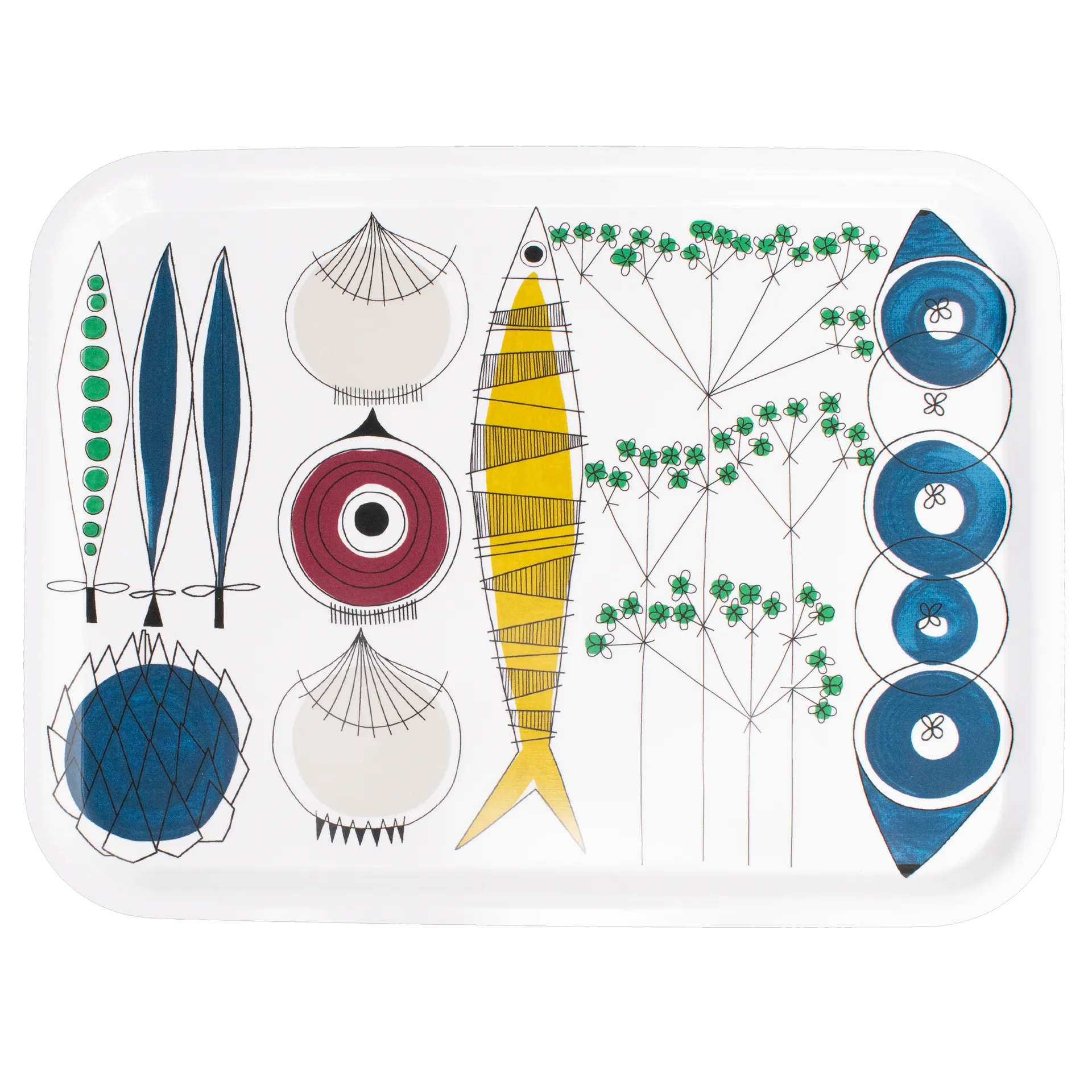Picknick bakke 33x43 cm, Blå/Multi Almedahls