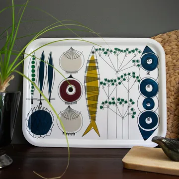 Picknick bakke 33x43 cm - Blå/Multi - Almedahls
