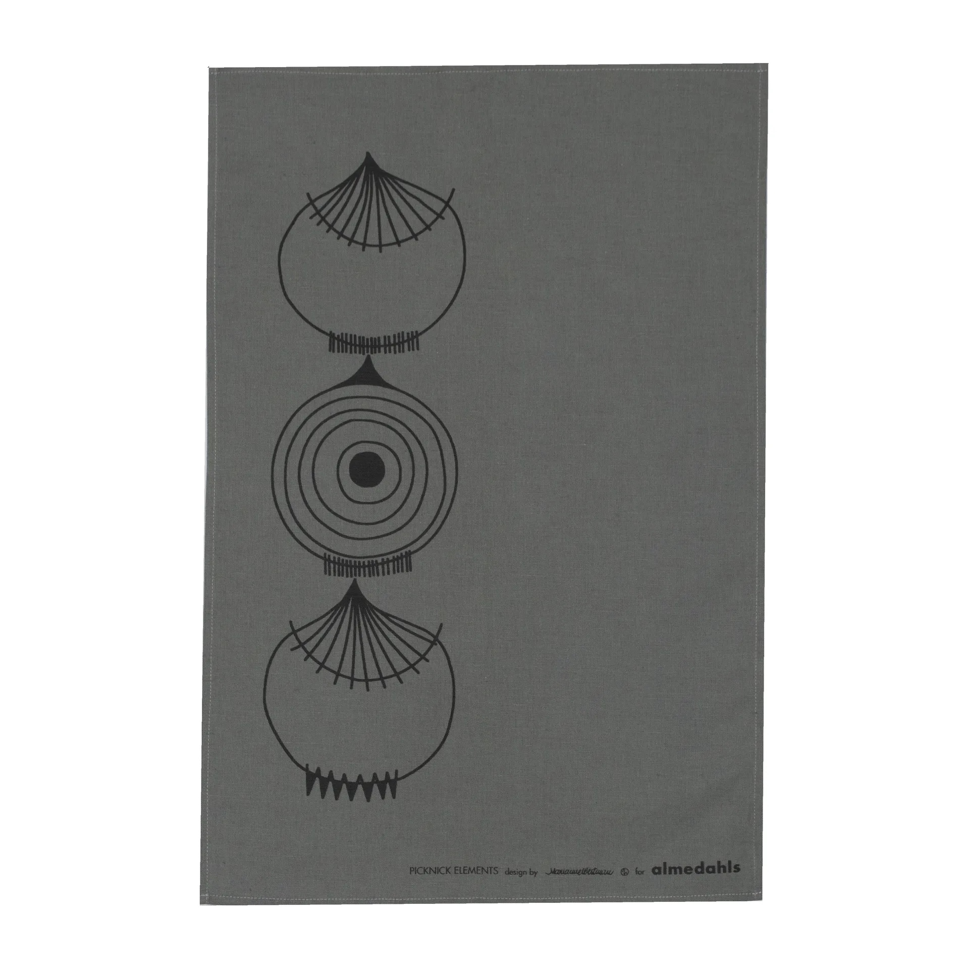 Picknick Elements viskestykke 47x70 cm, Grå Almedahls