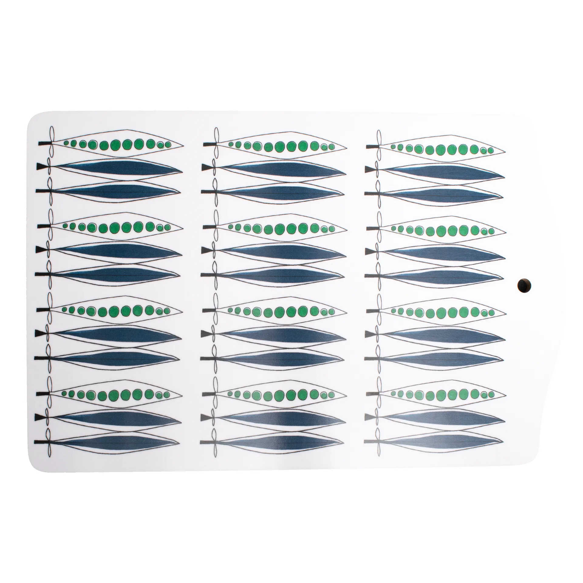 Picknick serveringsbræt ærter 20x30 cm, Blå/Multi Almedahls