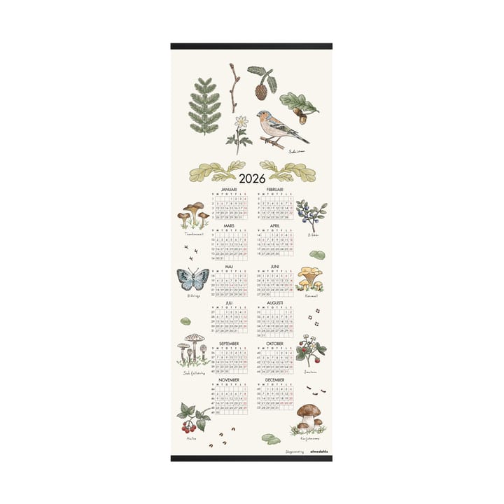 Skovvandring kalender 2026 - 35 x 90 cm - Almedahls