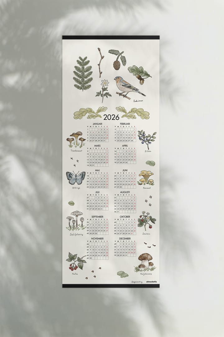 Skovvandring kalender 2026, 35 x 90 cm Almedahls