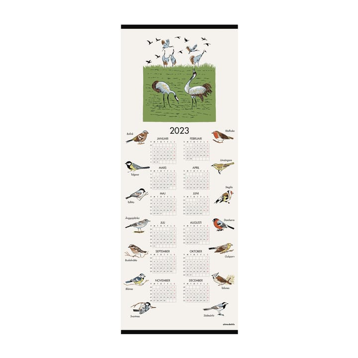 Svenske fugle kalender 2023 - 35x90 cm - Almedahls