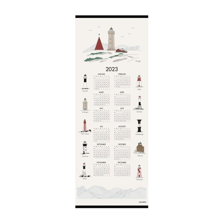 Svenske fyrtårne kalender 2023, 35x90 cm Almedahls