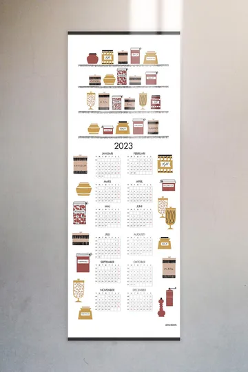 Syltetøjsglas kalender 2023 - 35x90 cm - Almedahls