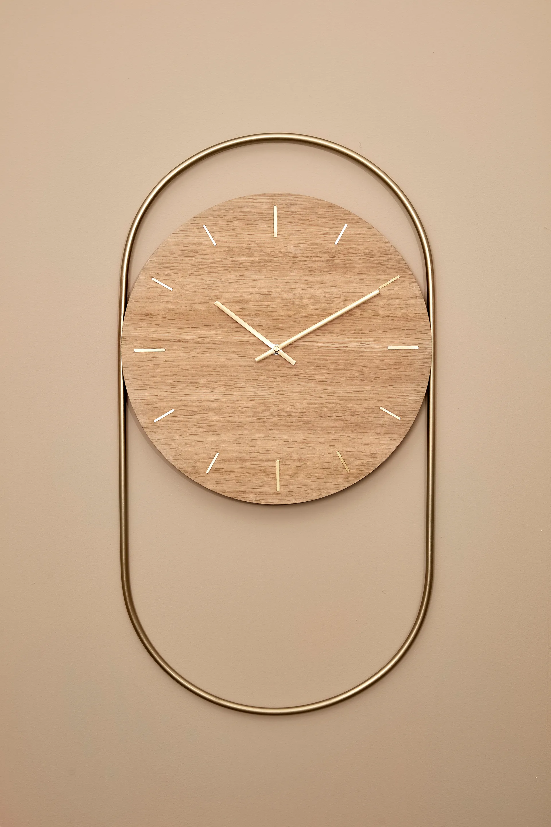 A-Wall vægur 41x76 cm, Oak-brass Andersen Furniture