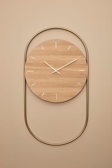 A-Wall vægur 41x76 cm - Oak-brass - Andersen Furniture