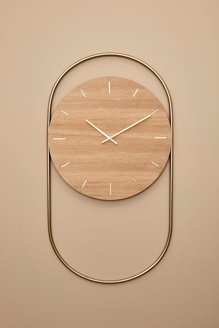 A-Wall vægur 41x76 cm - Oak-brass - Andersen Furniture