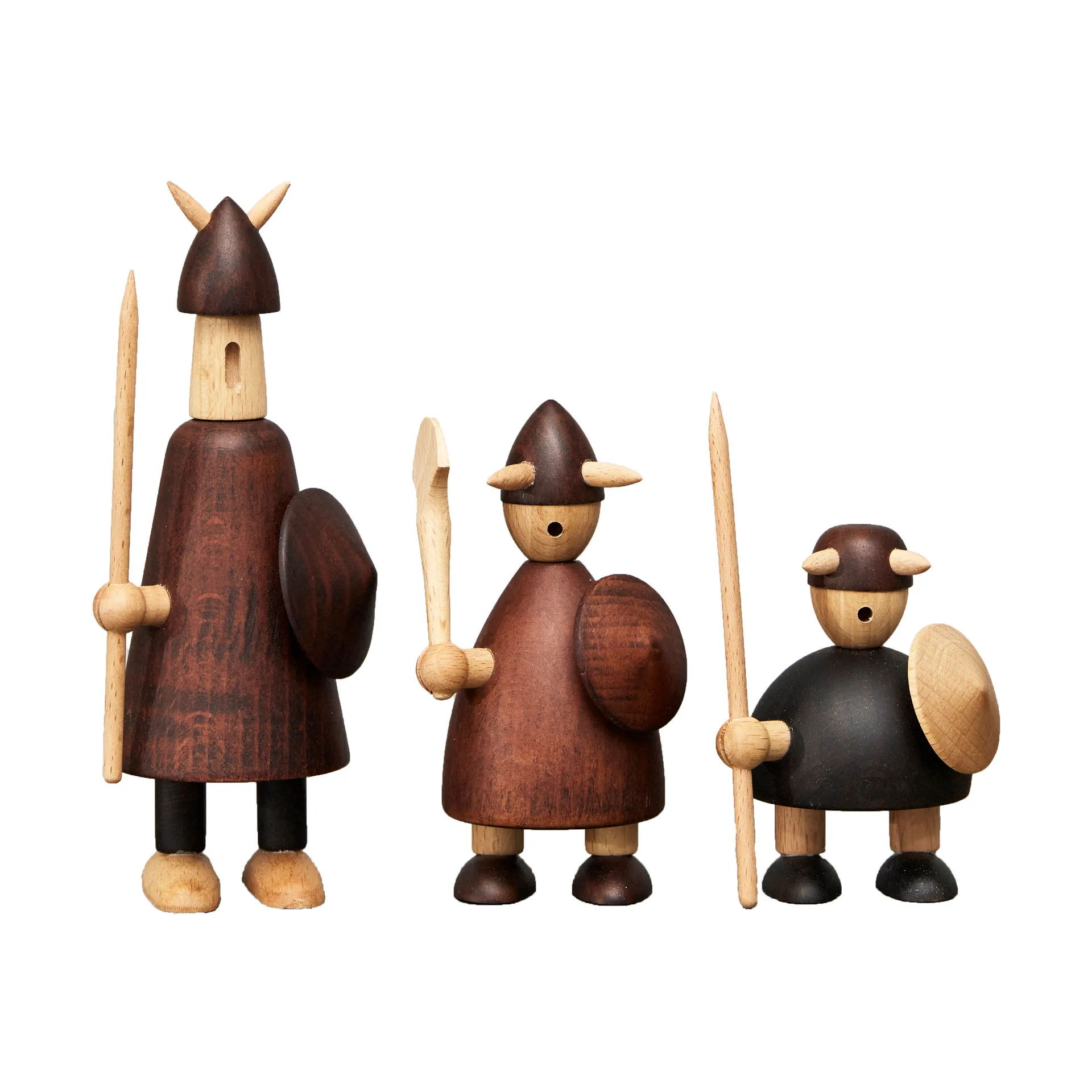 The vikings of Denmark træfigur 3 dele, Stained beech Andersen Furniture
