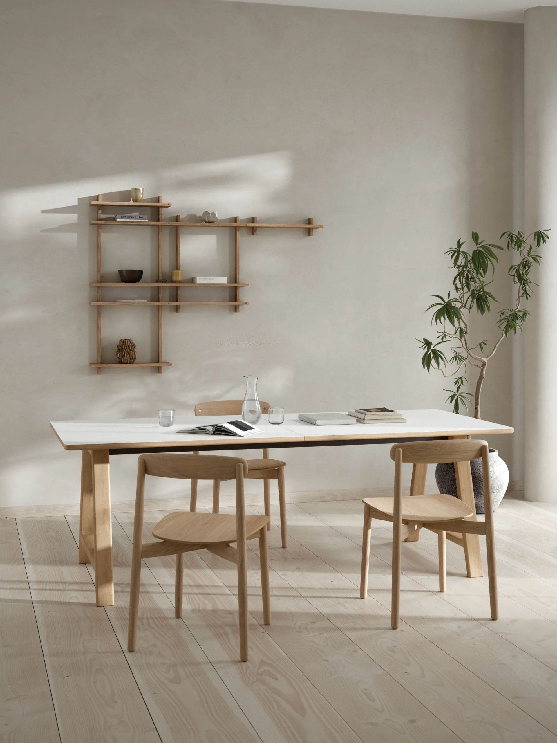 Treat væghylde dobbelt, Oak, 50x12x50 cm Andersen Furniture