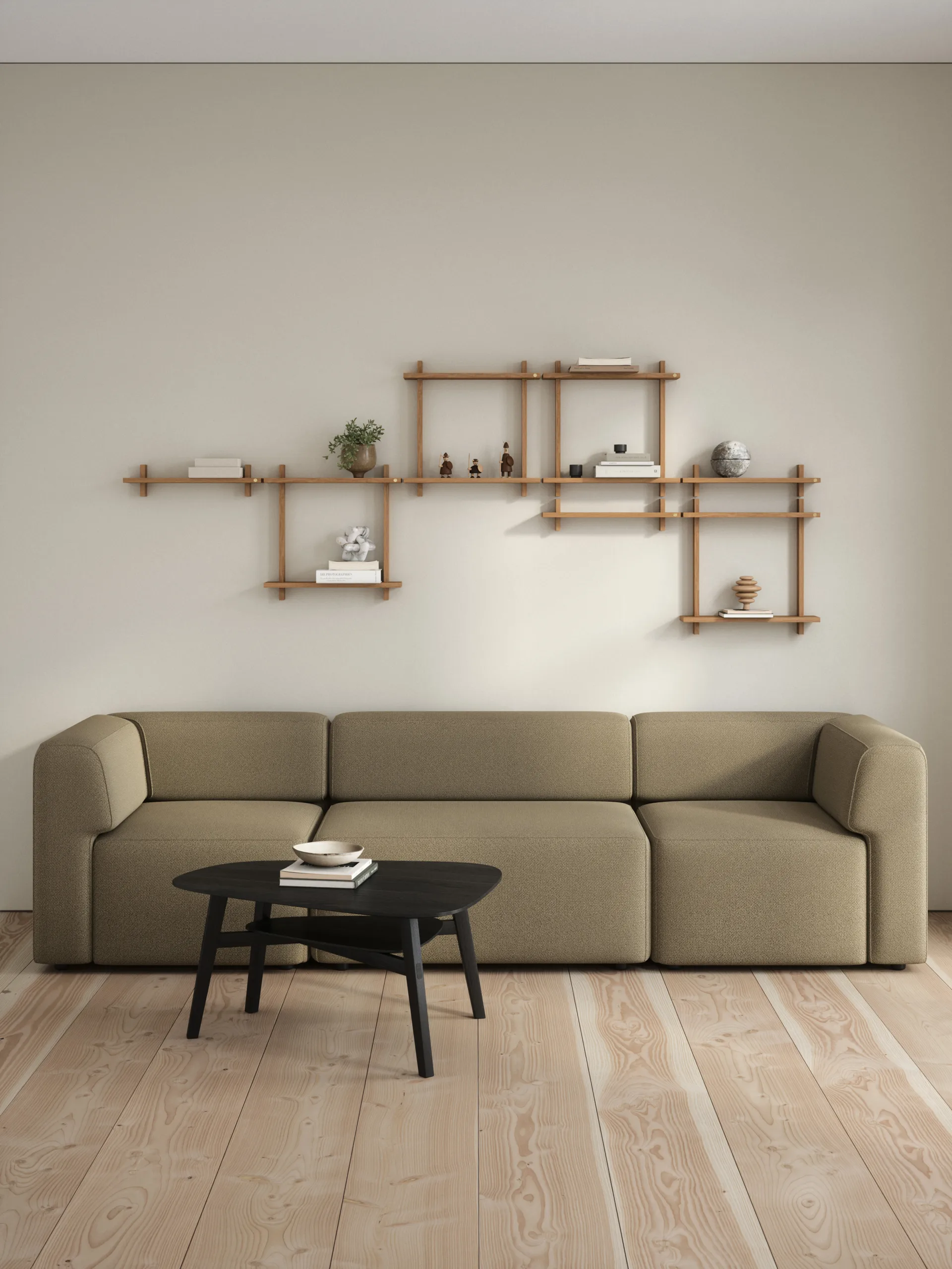 Treat væghylde dobbelt, Oiled Nature Oak, 50×12×50 cm Andersen Furniture