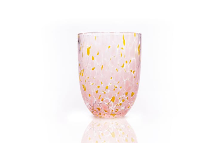 Confetti drikkeglas 25 cl - Lyserød-gul - Anna Von Lipa