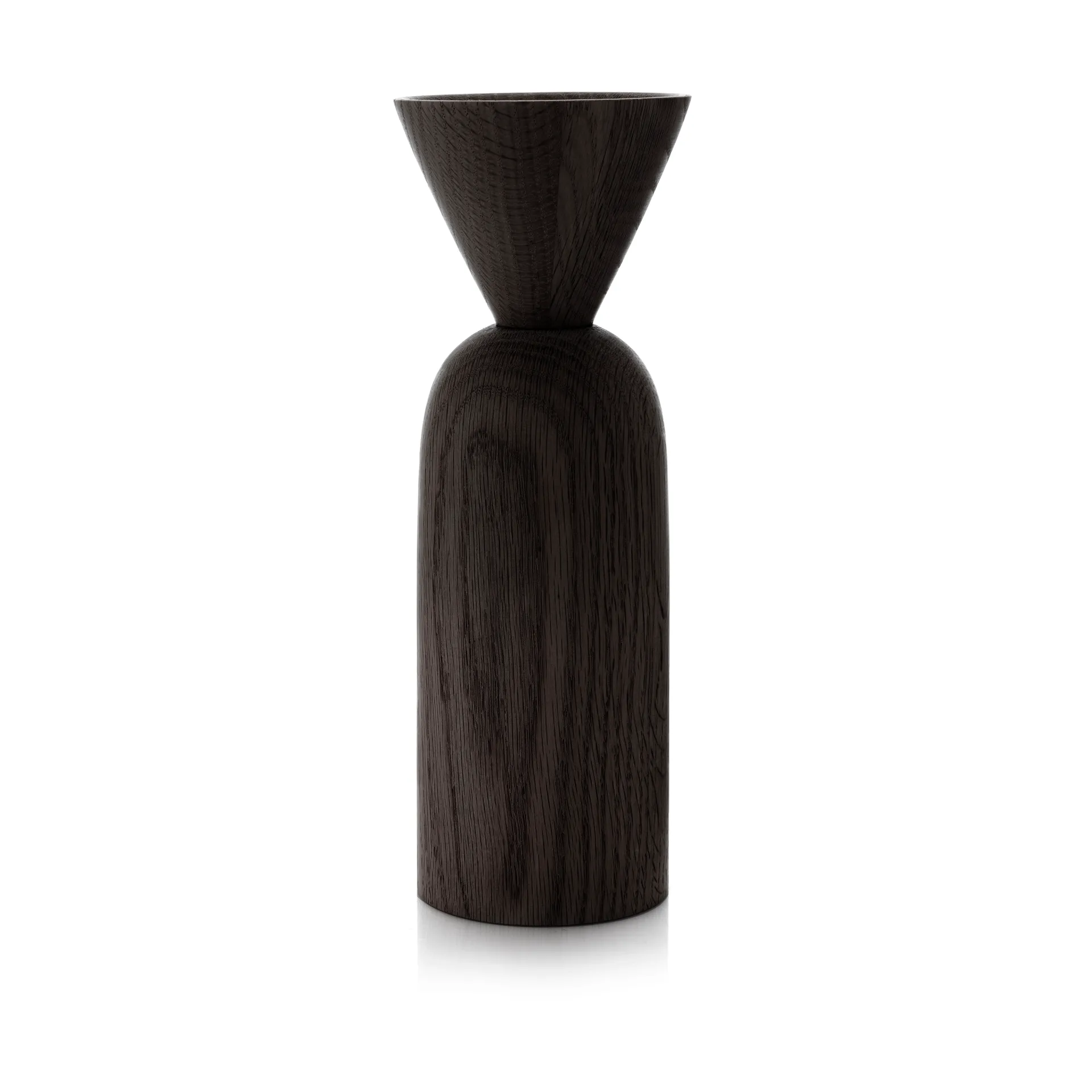 Shape cone vase, Sortbejdset eg Applicata