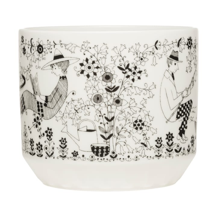 Emilia krukke Ø14 cm, Sort-hvid Arabia
