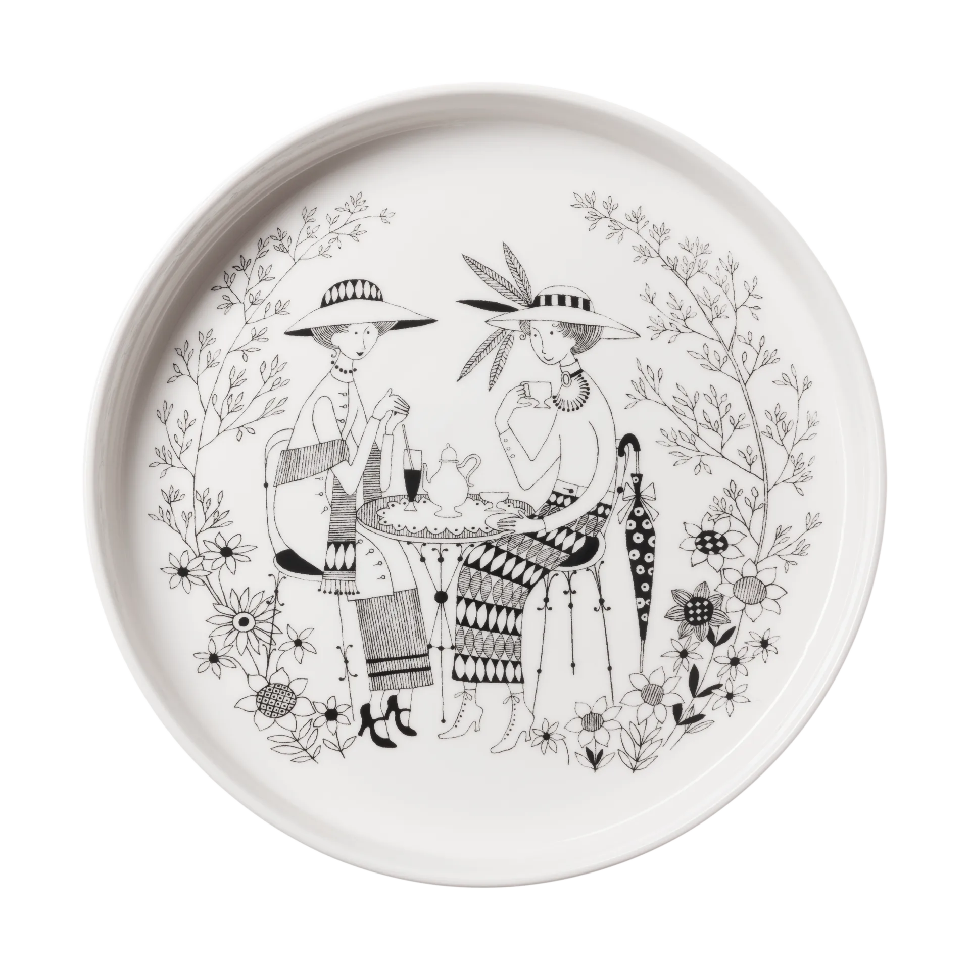 Emilia tærteform Ø28 cm, Sort-hvid Arabia