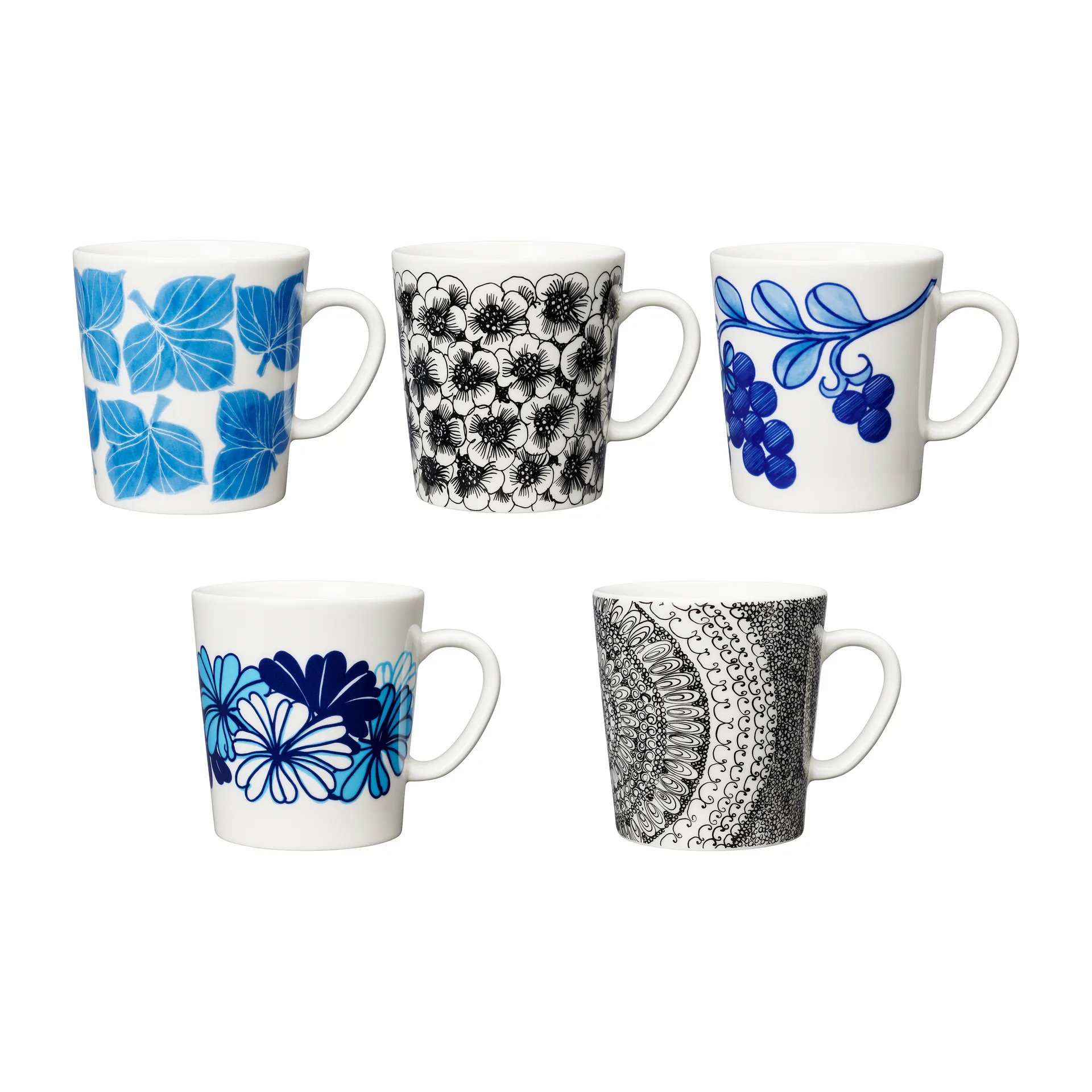 Esteri Tomula Arabia mix sæt krus 30 cl 5 dele, Blå/Sort Arabia