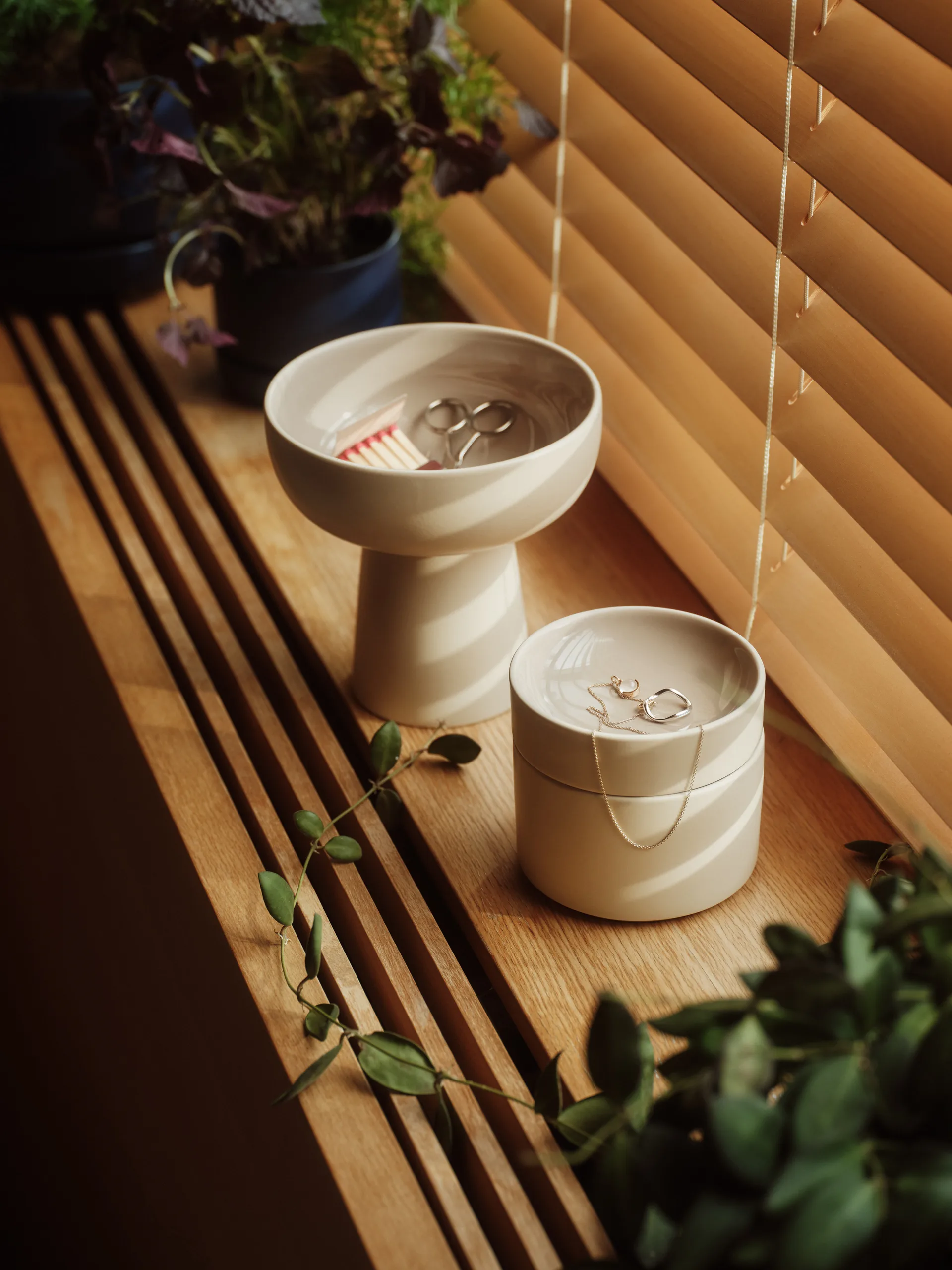 Kirnu dekorativ dåse Ø11x10 cm, Beige Arabia