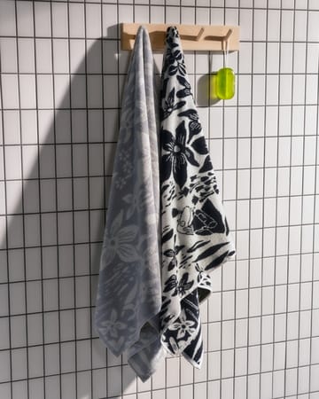Mumi badehåndklæde 70x140 cm - Lilja sort/hvid - Arabia