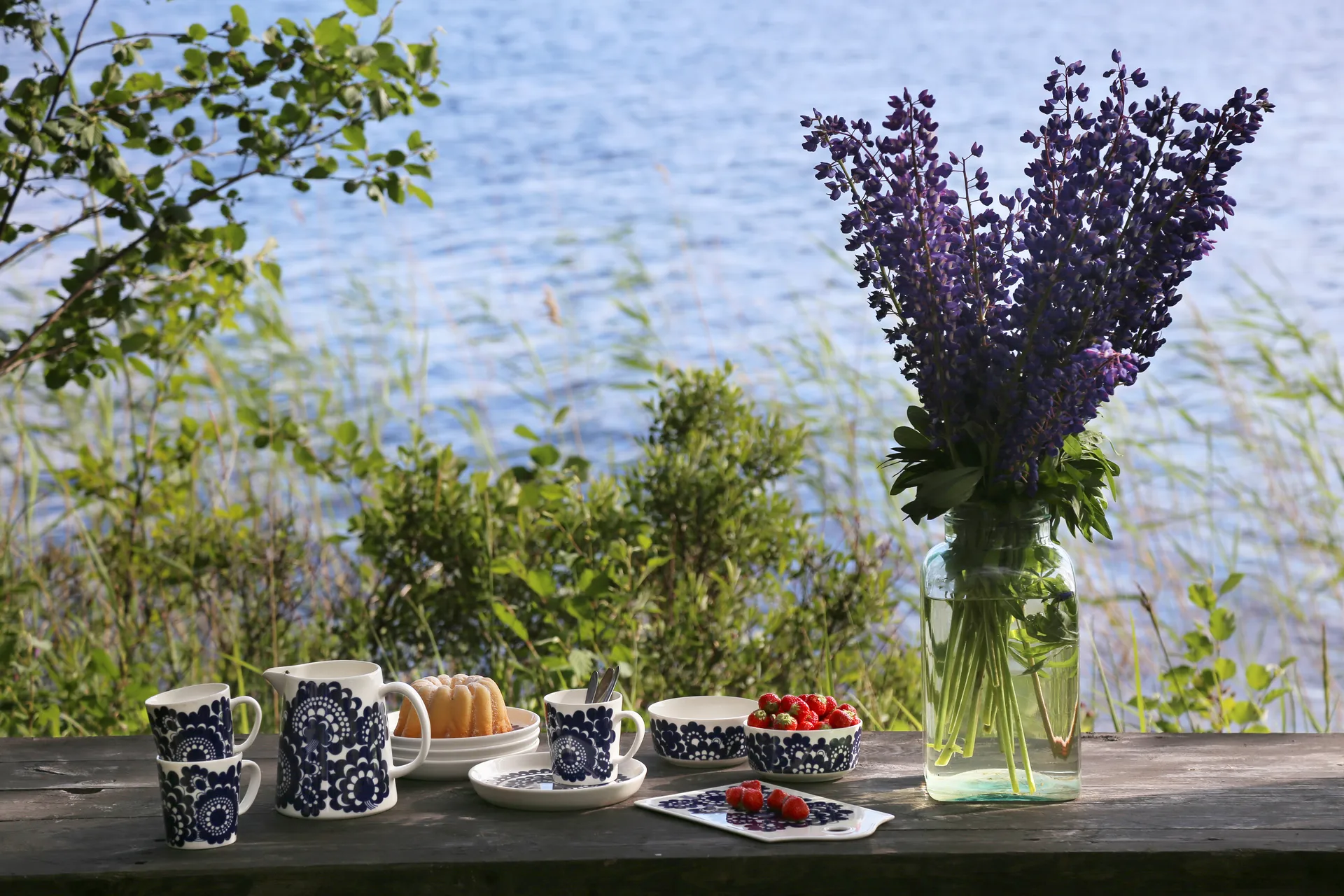 Pastoraali & Esteri Arabia mix sæt krus 2 dele, Blå Arabia