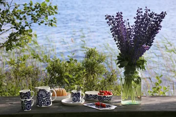 Pastoraali & Esteri Arabia mix sæt krus 2 dele - Blå - Arabia