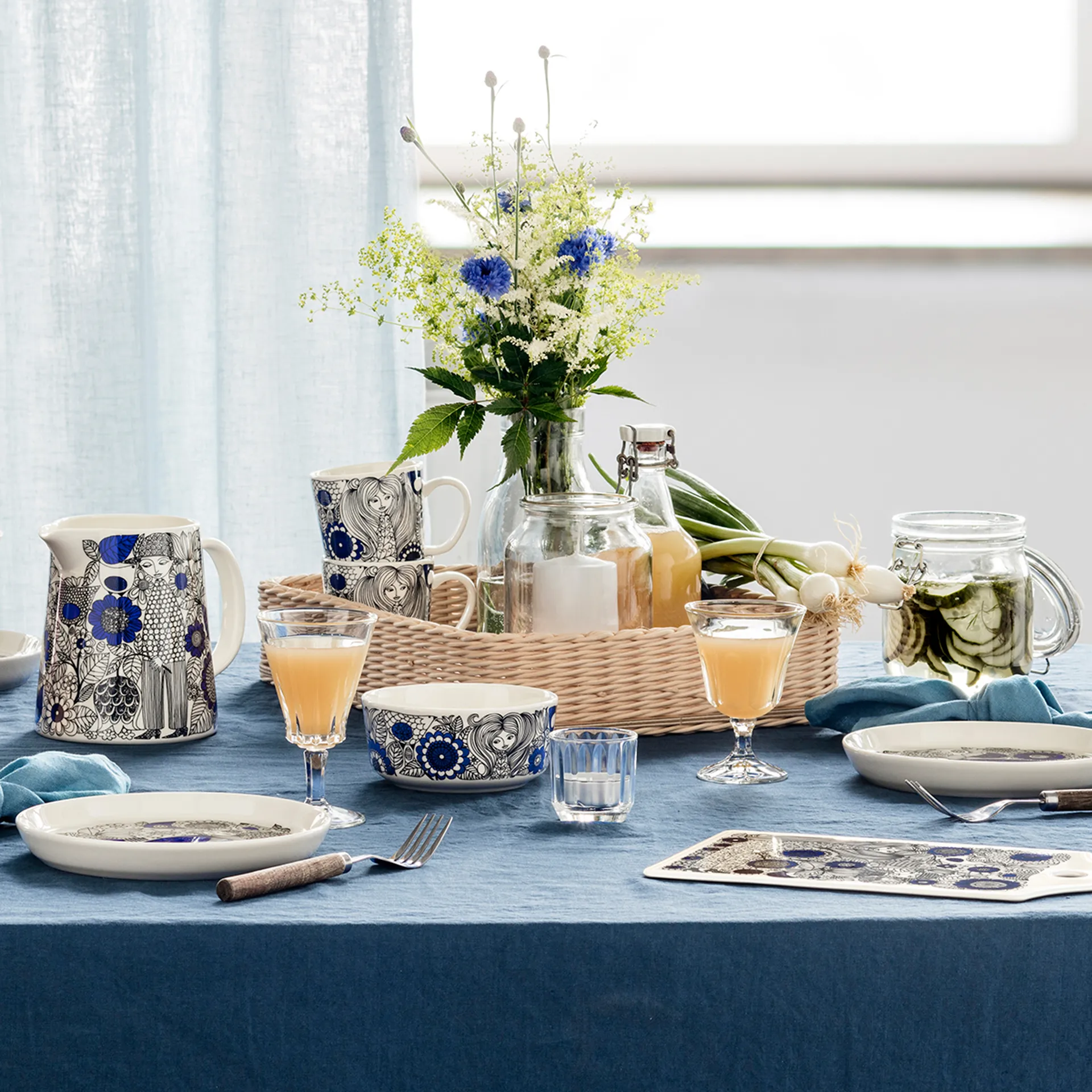 Pastoraali & Esteri Arabia mix sæt krus 2 dele, Blå Arabia