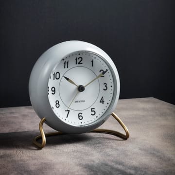 AJ Station bordsur 12 cm - grå-hvid - Arne Jacobsen Clocks