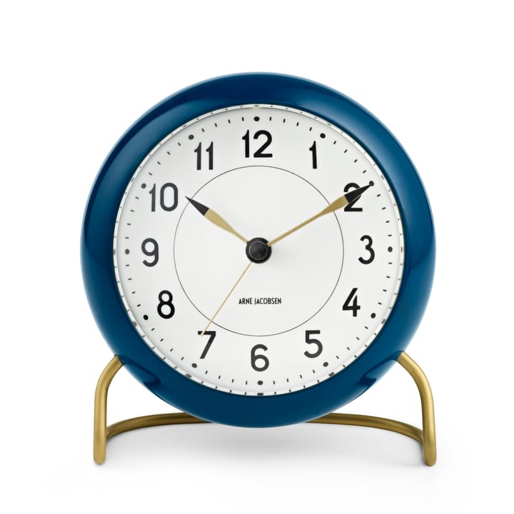 AJ Station bordur petrolblå, petrolblå Arne Jacobsen Clocks