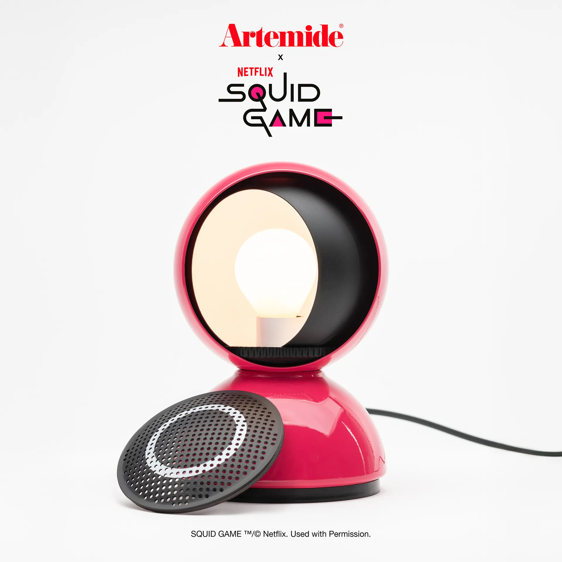 Eclisse x Squid Game bordlampe Special Edition, Guard pink Artemide