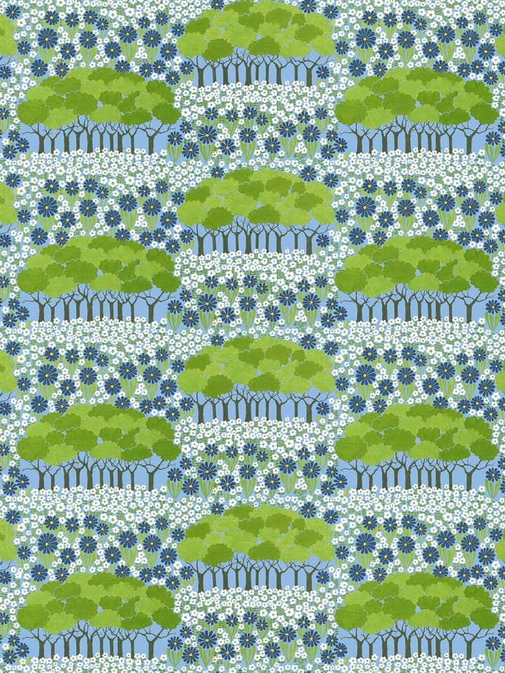 Allé stof, Grøn/Blå Arvidssons Textil
