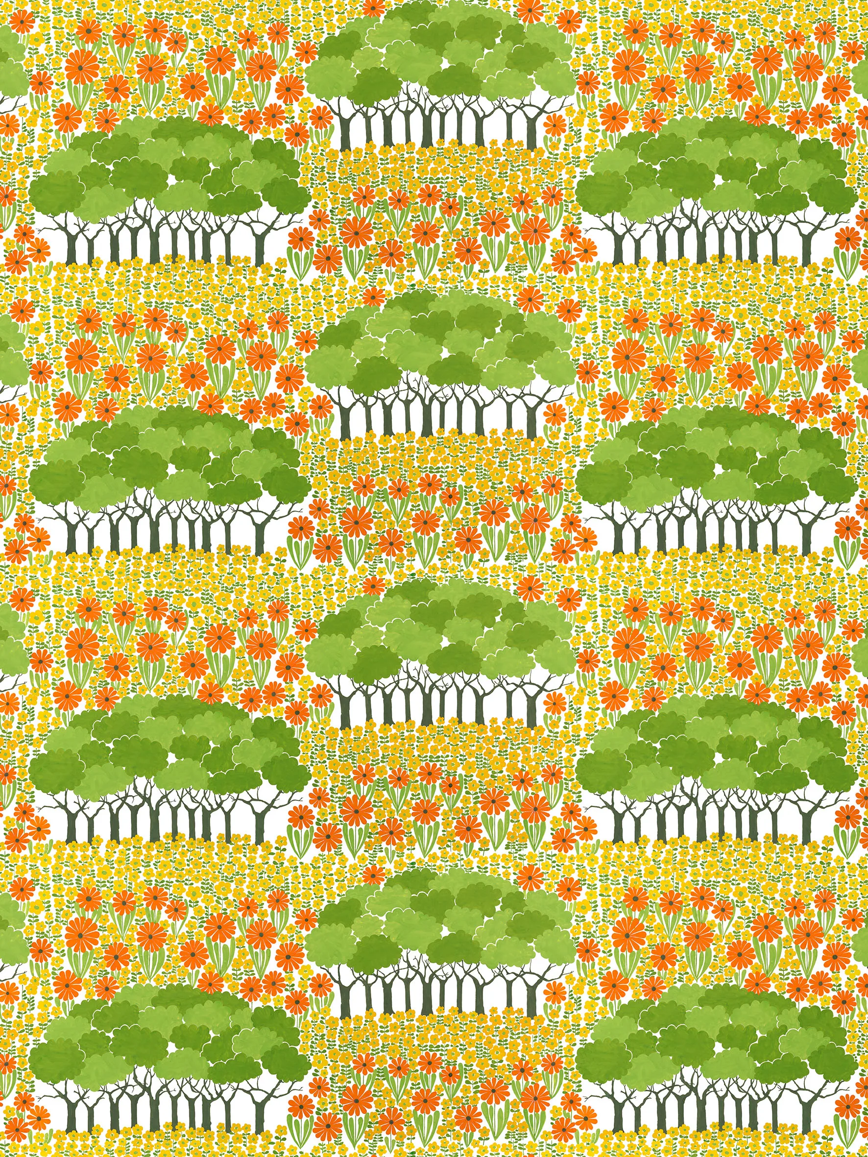 Allé voksdug, Gul/Grøn Arvidssons Textil