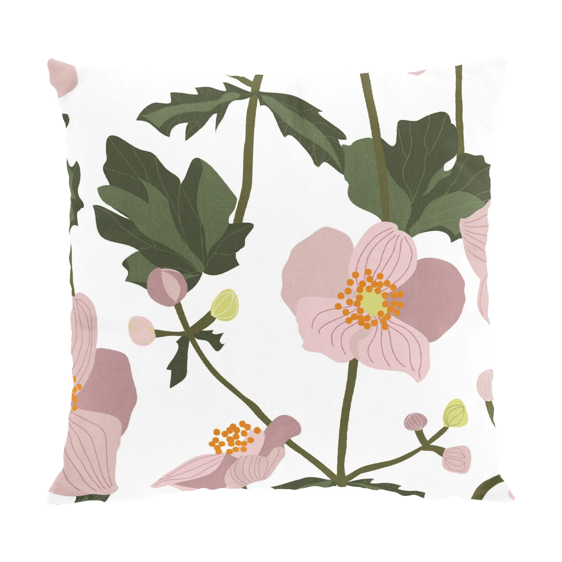 Anemon pudebetræk 47x47 cm, Pink Arvidssons Textil