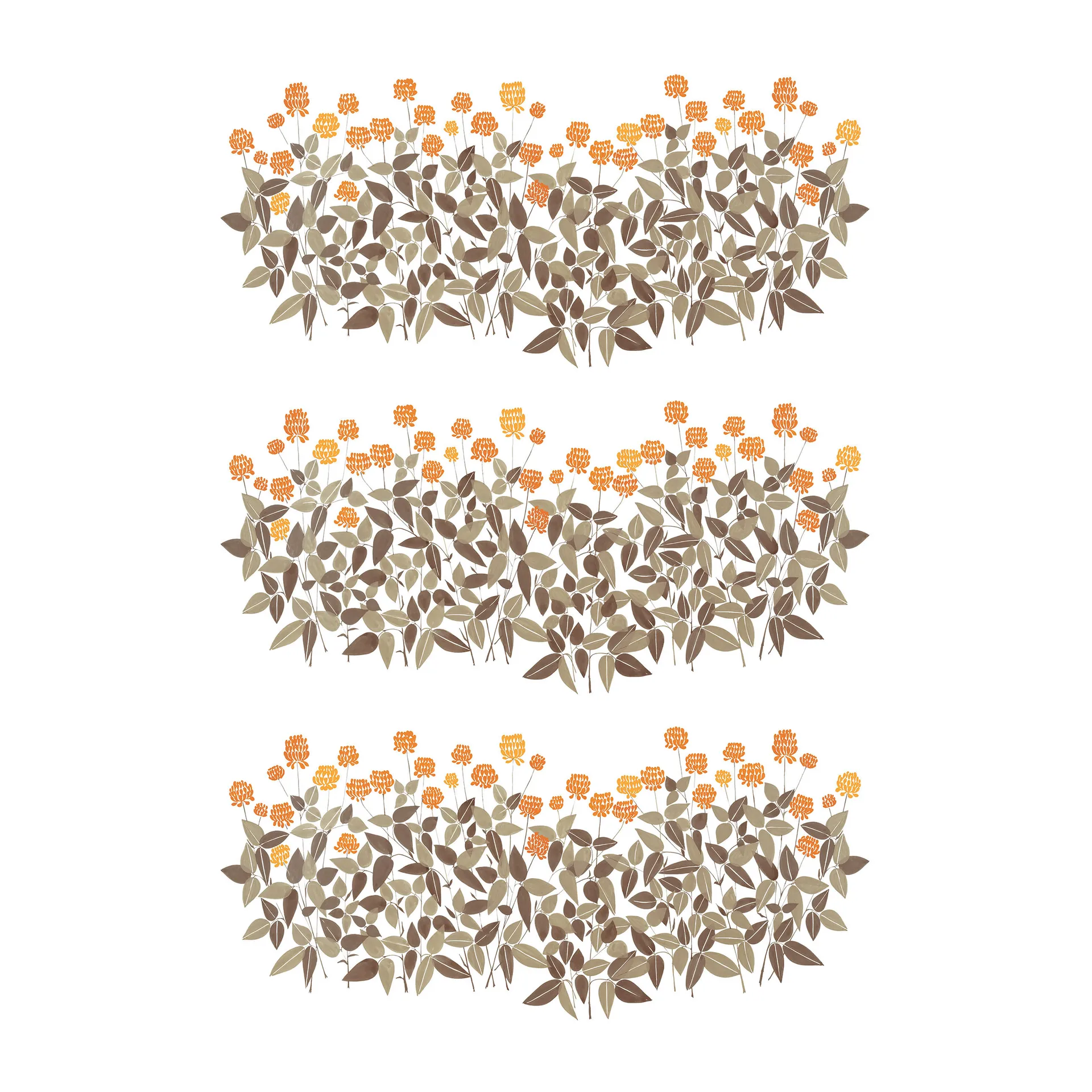Ängsmark stof, Grøn/Orange Arvidssons Textil