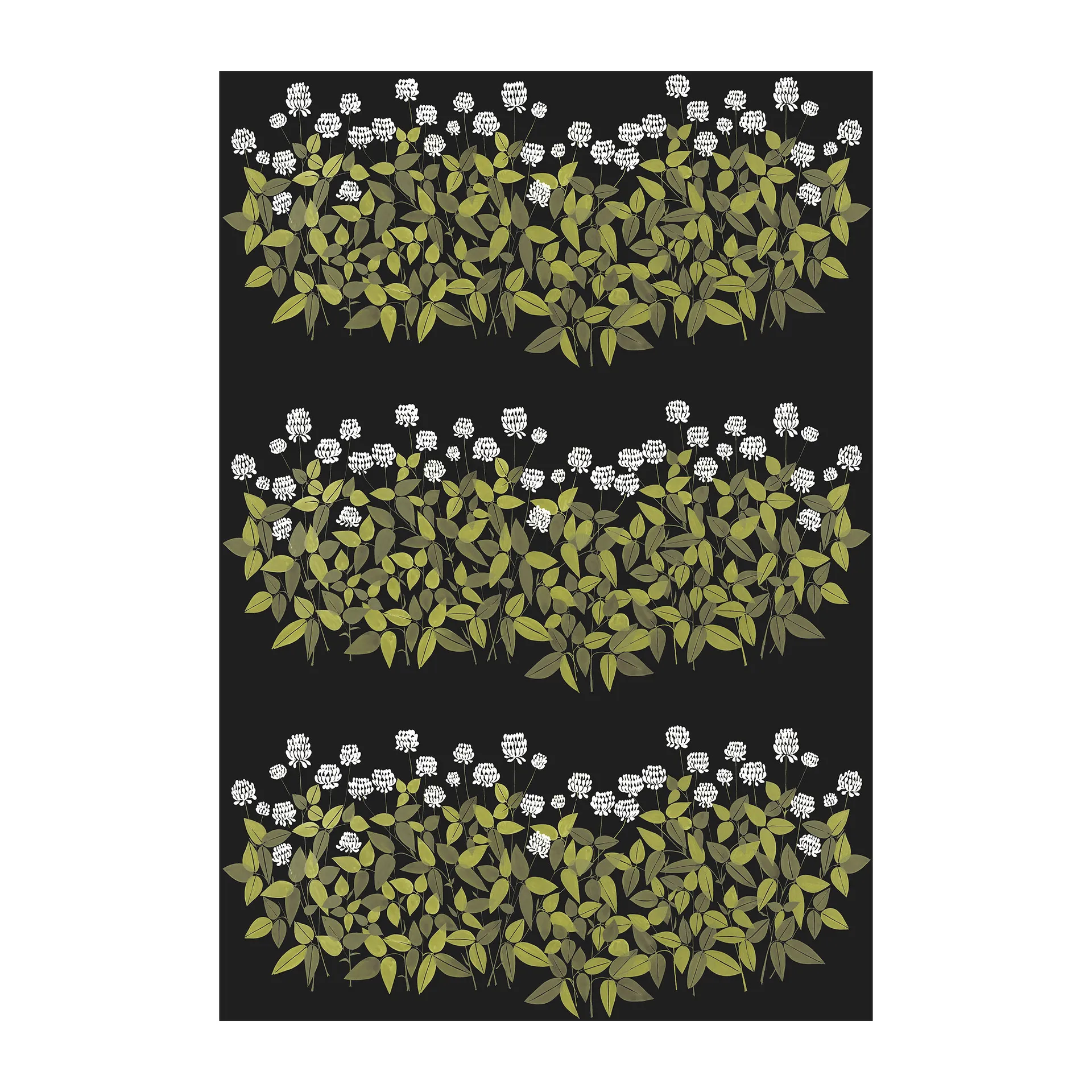 Ängsmark stof, Grøn/Sort Arvidssons Textil