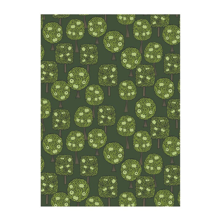 Äppelskogen stof - Mørkegrøn - Arvidssons Textil
