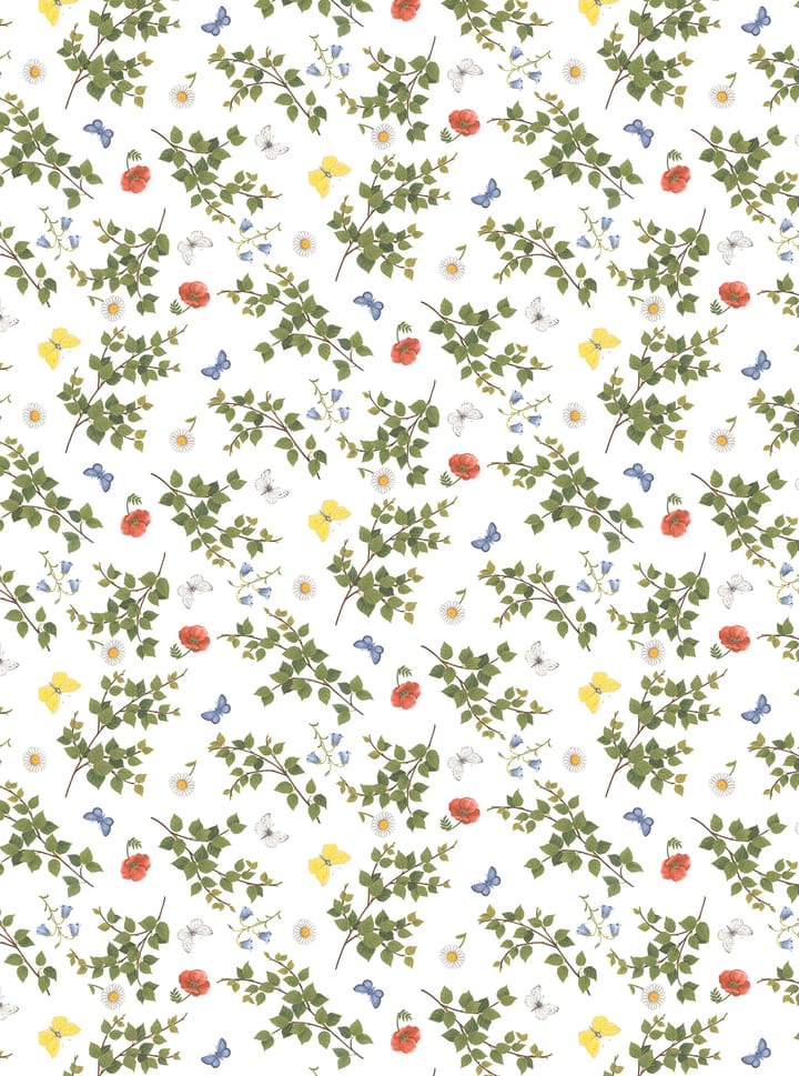 Björkäng stof - Grøn/Multi - Arvidssons Textil