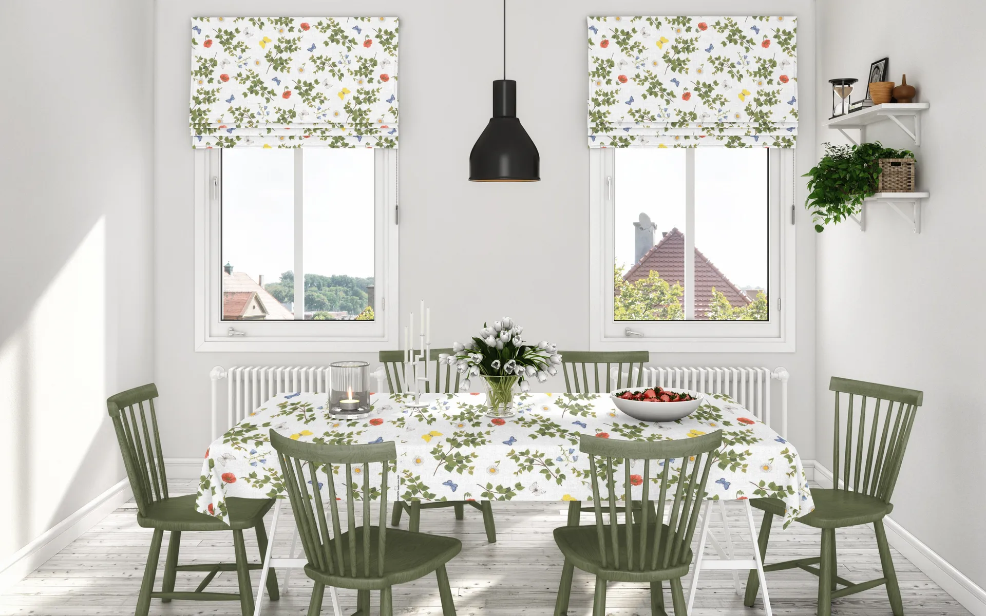 Björkäng voksdug, Grøn/Multi Arvidssons Textil