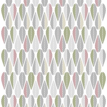 Blader tekstil - rosa-grå-grøn - Arvidssons Textil