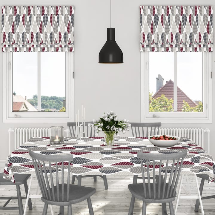 Blader voksdug, Grå/Rød Arvidssons Textil