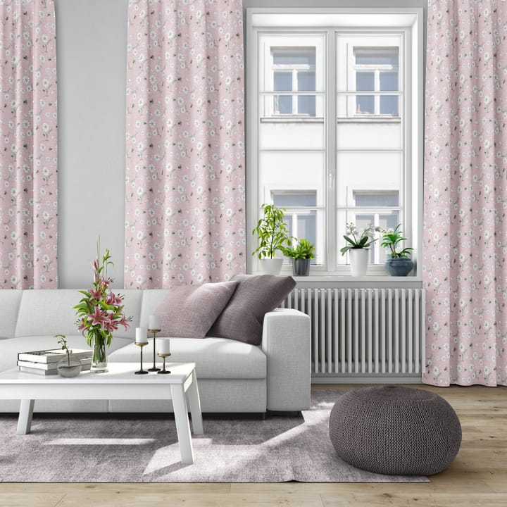 Blomstersurr stof - Lyserød - Arvidssons Textil