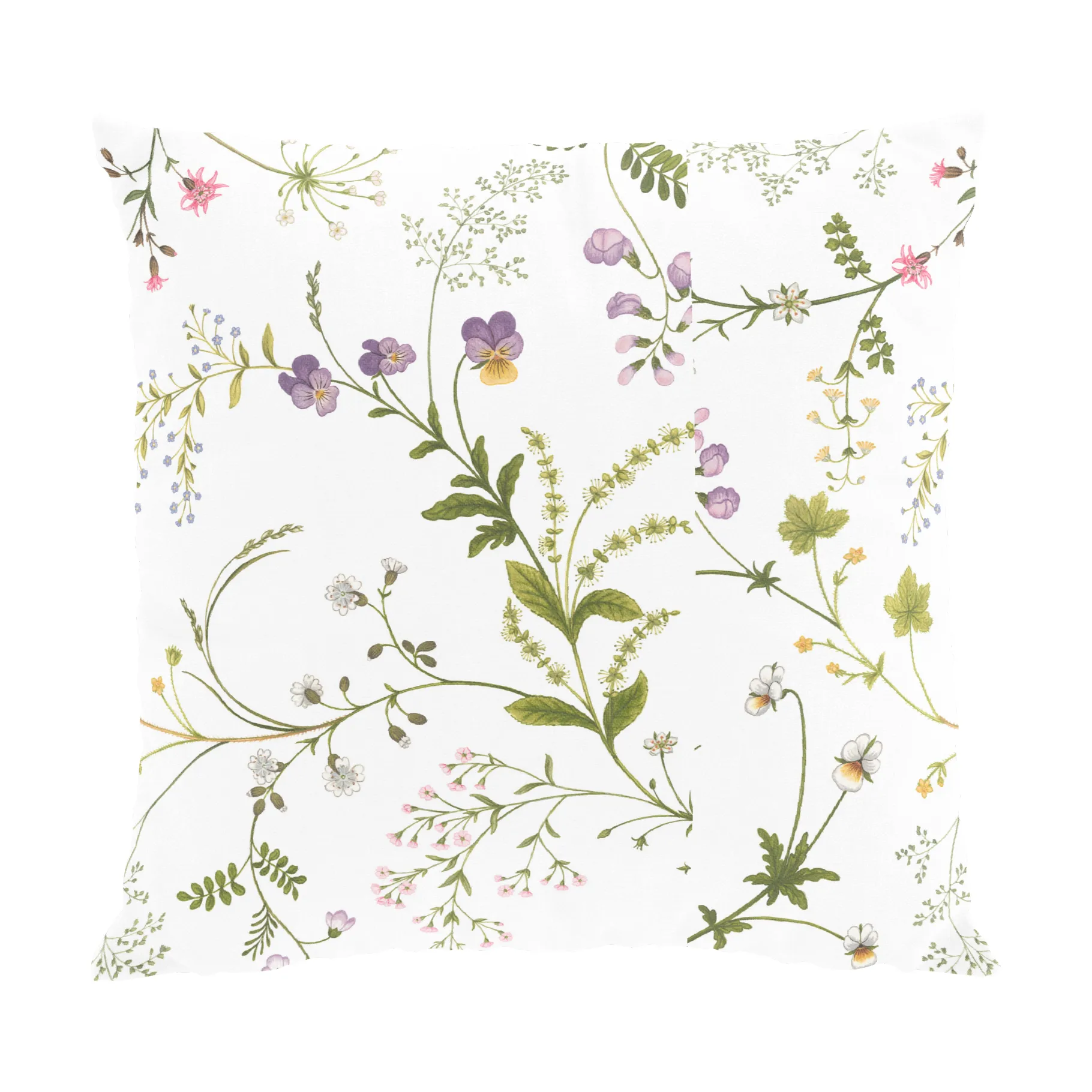 Blomsteryra pudebetræk 47x47 cm, Grøn Arvidssons Textil