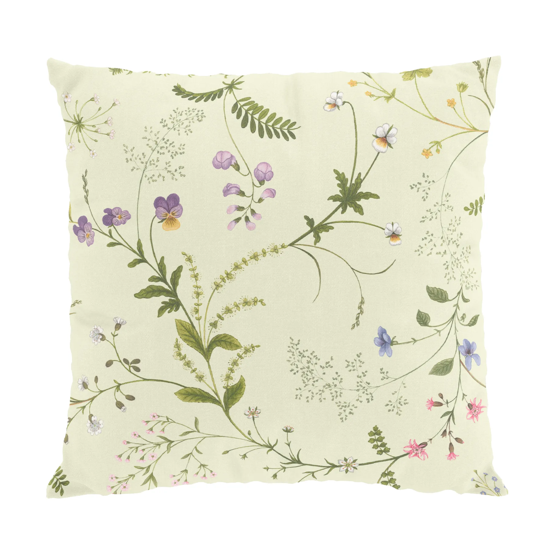 Blomsteryra pudebetræk 47x47 cm, Gul Arvidssons Textil