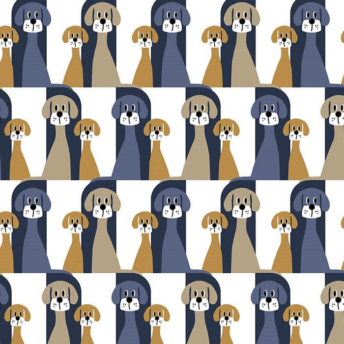 Buster stof, Blå/Beige Arvidssons Textil