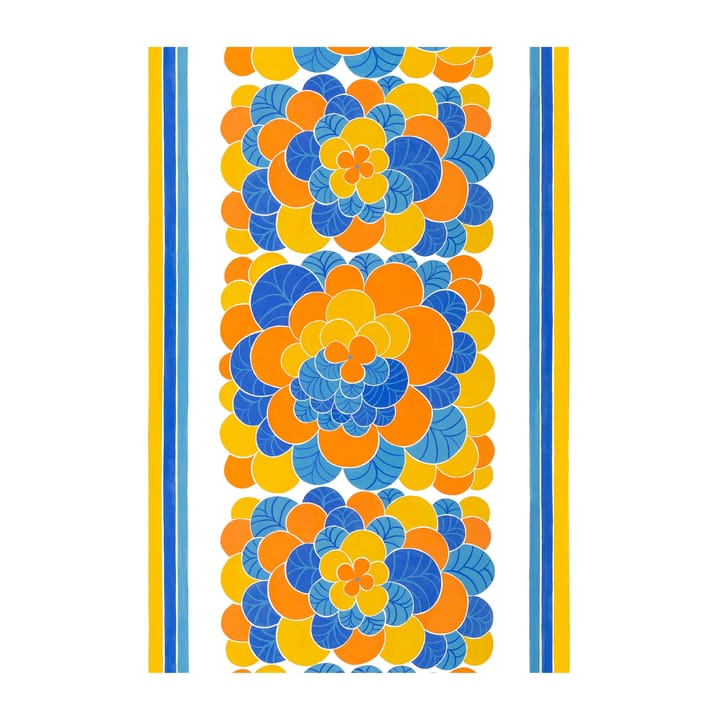 Cirrus stof - Orange/Blå - Arvidssons Textil