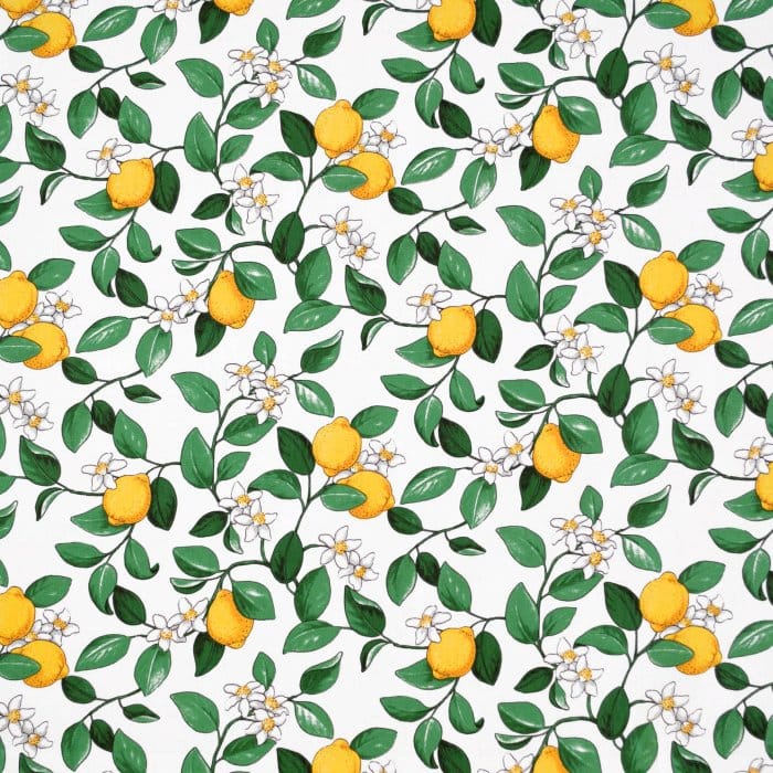 Citronlycka voksdug - hvid - Arvidssons Textil