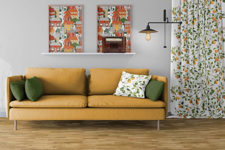 Citrusträdet stof, Grøn/Grøn Arvidssons Textil