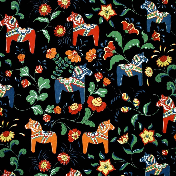 Dalahäst voksdug - sort - Arvidssons Textil