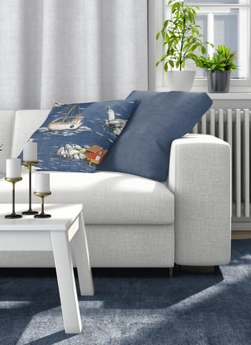 Fiskeskär pudebetræk 47x47 cm - Blå - Arvidssons Textil
