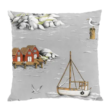 Fiskeskär pudebetræk 47x47 cm - Grå - Arvidssons Textil